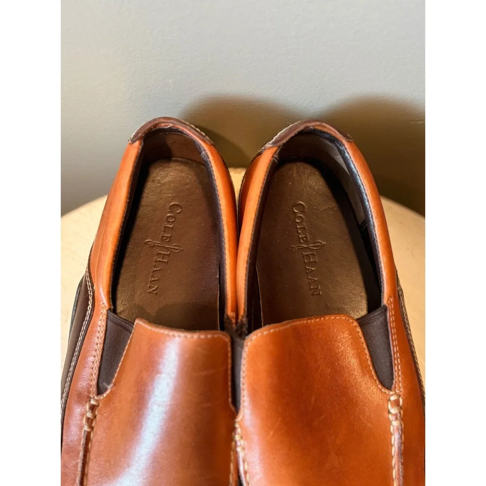 Cole Haan Mens Loafers Leather‎ Brown Slip On Dress Casual Shoes Size 10.5